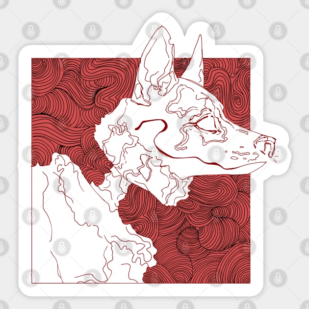 Demonic Wolf Sticker by The Ghost's Attic